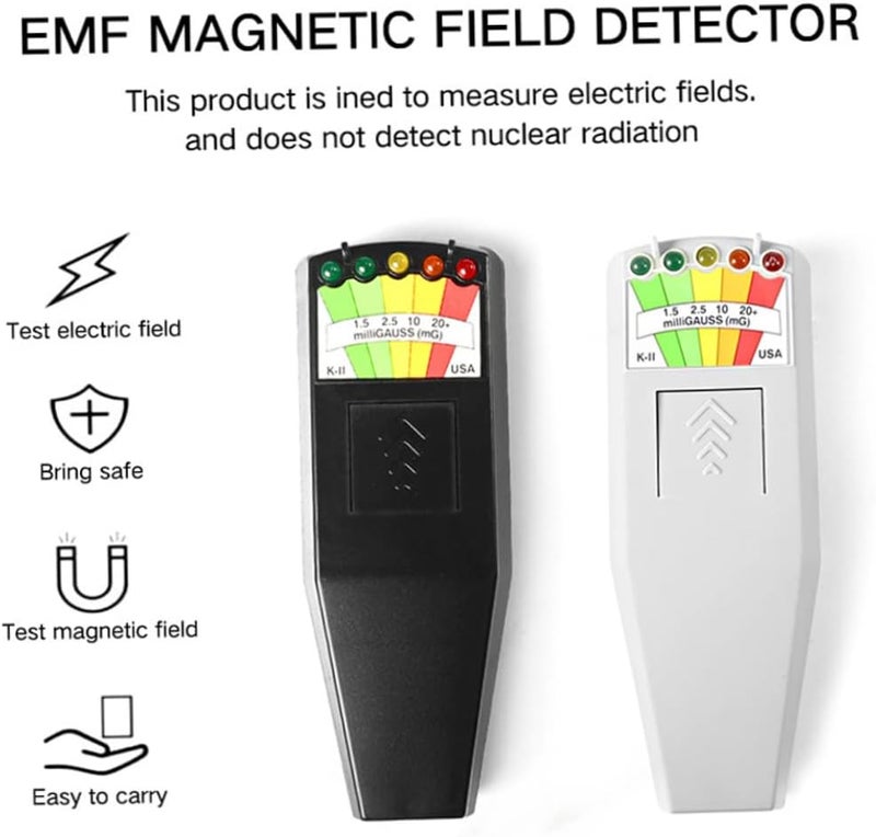 woobles صندوق الروح، جهاز قياس EMF مع 5 مصابيح LED للكشف عن الأشباح، معدات الصيد الخارقة، جهاز اختبار مع بطارية باللون الأسود، معدات الأشباح - Image 2